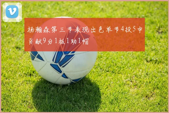 杨瀚森第三节表现出色单节4投5中贡献9分1板1助1帽